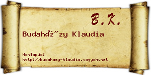 Budaházy Klaudia névjegykártya